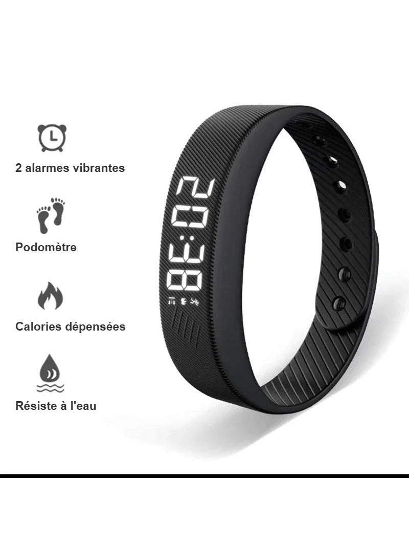 Bracelet réveil vibrant Neliosa noir
